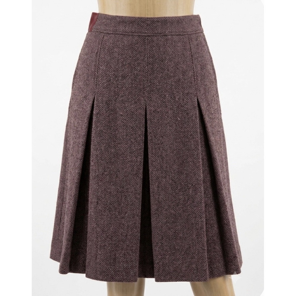 Vintage J.G. Hook Wool Blend Herringbone Skirt Size 10 Office Core Dark Academia